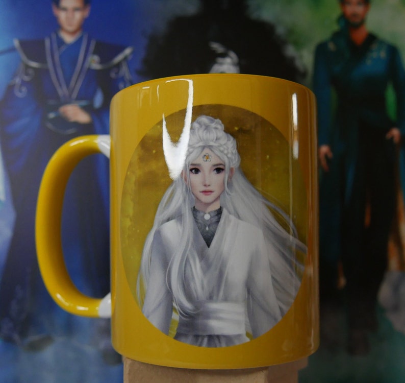 Mugs Personnages TACEO : Nivalis, Iras, Akris, Vorago et Aethera AETHERA (mug jaune)