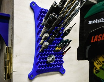 Wall Mount Hex Bit & Drill Bit Holder: Shop Tool Organizer