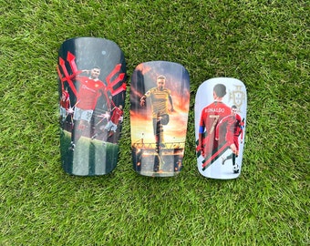 Custom shin pads, Personalised shin pads, soccer gift kids football gift, customised shinpads Adults (Model 2)