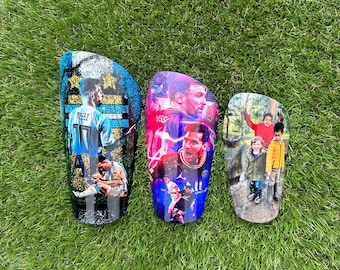 Custom shin pads, Personalised shin pads, soccer gift kids football gift, customised shinpads Adults (Model 1)