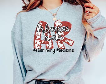 State of Arkansas Sweatshirt, Arkansas State Sweatshirt, Veterinary Sweatshirt, Animal Lover Sweater, Vet Med Sweatshirt
