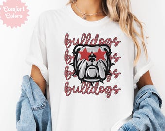 Bulldog Shirt, Comfort Colors Shirt, Bulldogs Spirit TShirt, Teacher T-Shirt, Mascot Shirt, Bulldog Football, Bulldog Sports Mom Shirt