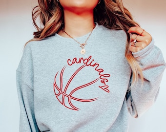 Cardinals Sweatshirt, School Spirit Sweater, Cardinals Mom Shirt, Cardinals Basketball Sweatshirt, Game Day Sweatshirt, Cardinals Shirt