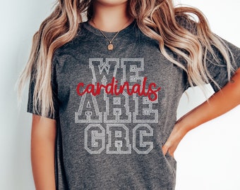 Cardinal Shirt, School Spirit TShirt, Mascot Shirt, Cardinal Football Shirt, Cardinal Mom Shirt, Sport Graphic Tee, Retro Cardinal Shirt