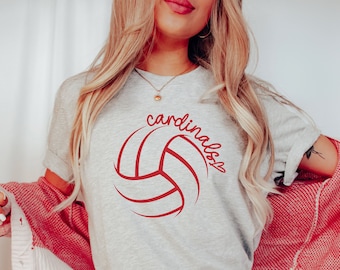 Cardinal Volleyball Shirt, Cardinal Shirt, School Spirit TShirt, Mascot Shirt, Cardinal Mom Volleyball Tee, Sport Graphic Tee, Cardinal Tee