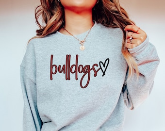 Bulldog Sweatshirt, Bulldogs Spirit Sweatshirt, Teacher Sweatshirt, Mascot Sweater, Bulldog Sports Mom Sweatshirt, Game Day Sweatshirt