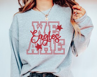 Eagles Sweatshirt, Preppy Eagle Sweatshirt, Teacher Sweatshirt, Team Mascot Sweater, Eagles Football, Eagles Mascot Sweatshirt