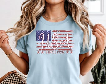 Comfort Colors USA since 1776 Shirt, 4th of July Shirt, American Flag TShirt, Patriotic Tee, USA Shirt, July 4th Shirt, Fourth of July Shirt