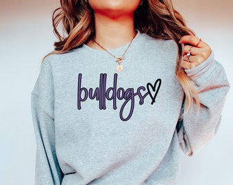 Bulldog Sweatshirt, Bulldogs Spirit Sweatshirt, Teacher Sweatshirt, Mascot Sweater, Bulldog Sports Mom Sweatshirt, Game Day Sweatshirt