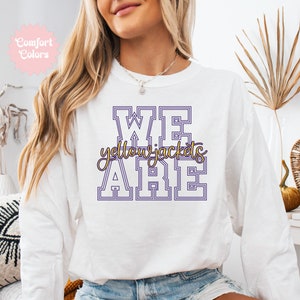 Long Sleeve Yellowjackets Shirt, Comfort Colors Long Sleeve, Yellowjackets Teacher Shirt, Yellowjackets Team Mascot Shirt