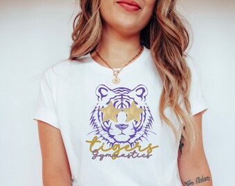 Tigers Shirt, Tiger Gymnastic Shirt, Preppy Tigers Shirt, Tiger Spirit Shirt, Tiger Mascot Shirt, Tigers Fan Shirt, Tigers School Spirit Tee