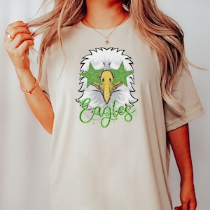 Eagle Shirt, Preppy Eagle Shirt, School Spirit TShirt, Mascot Shirt, Eagle Football Shirt, Eagles Mom Shirt, Eagles Team Spirit