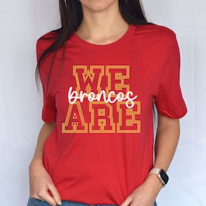 Bronco Shirt, Preppy Bronco Shirt, School Spirit TShirt, Teacher T-Shirt, Mascot Shirt, Bronco Sports Mom Shirt, Game Day Tee, Bronco Tee