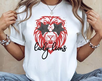 Lions Shirt, Preppy Lions Shirt, Lady Lions T-Shirt, Lady Lions TShirt, Lions Fan Gift, Lions School Spirit Shirt, Lions Mascot Shirt