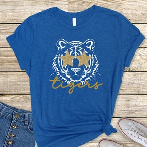 Tigers Shirt, Preppy Tigers Shirt, Tigers Spirit Shirt, Tigers Football, Royal Tiger Mascot Shirt, Tigers Fan Shirt, Tiger School Spirit Tee