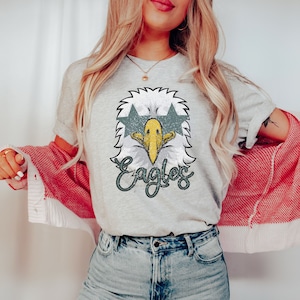 Eagle Shirt, Preppy Eagle Shirt, School Spirit TShirt, Mascot Shirt, Eagle Football Shirt, Eagles Mom Shirt, Eagles Mom Shirt