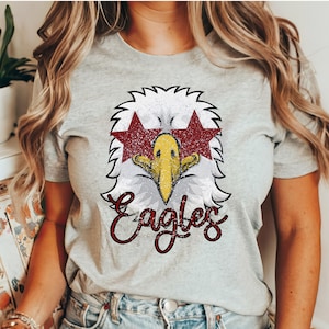 Eagle Shirt, Preppy Eagle Shirt, School Spirit TShirt, Mascot Shirt, Eagle Football Shirt, Eagles Mom Shirt, Eagles Team Spirit Shirt