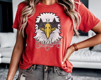 Eagle Shirt, Preppy Eagle Shirt, School Spirit TShirt, Eagles Mascot T-Shirt, Eagle Football Shirt, Eagles Mom Shirt, Eagles Spirit Shirt