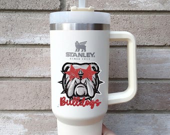 Bulldog Sticker, Bulldog Decal, Bulldog Mascot Decal, Spirit Sticker, Laptop Sticker, Car Decal, Sticker for Student, Sticker for Teacher