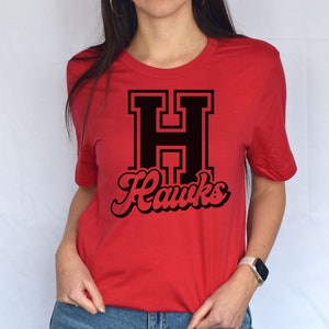 Hawk Mascot Shirt, Hawk School Spirit TShirt, Teacher T-Shirt, Mascot Shirt, Hawk Basketball, Hawk Sports Mom Shirt, Game Day Tee, Hawk Tee