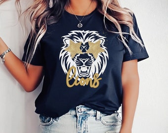 Lions Shirt, Preppy Lions Shirt, Teacher T-Shirt, Lions TShirt, Lions Fan Gift, Lions School Spirit Shirt, Lions Mascot Shirt, Lions Spirit