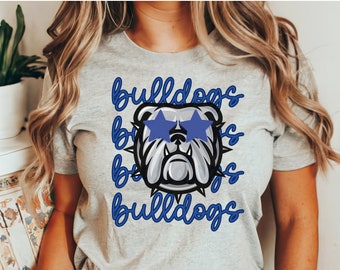 Bulldogs Shirt, Preppy Bulldogs Shirt, School Spirit Tee, Teacher T-Shirt, Bulldog Mascot Shirt, Bulldogs Football, Bulldog Sports Mom Shirt