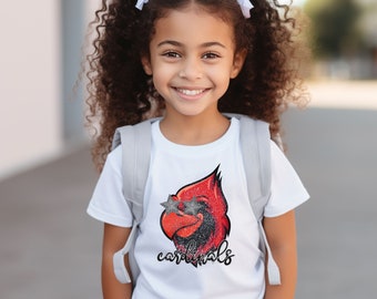 Cardinal Shirt for kids, Youth Cardinal Shirt, School Spirit TShirt, Mascot Shirt, Cardinal Kids Tee, Youth Shirt, Cardinal Mascot Shirt