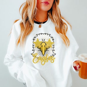 Eagles Sweatshirt, Preppy Eagle Sweatshirt, Teacher Sweatshirt, Team Mascot Sweater, Eagles Football, Eagles Mascot Sweatshirt