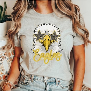 Eagle Shirt, Preppy Eagle Shirt, Eagle School Spirit TShirt, Mascot Shirt, Eagle Football Shirt, Eagle Mom Shirt,  Eagles Mascot Shirt