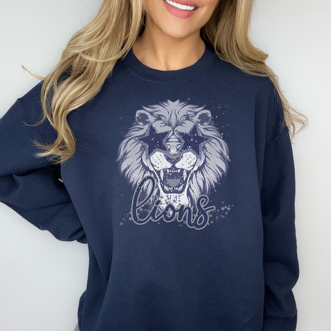 Lions Sweatshirt, Preppy Lions Sweatshirt, Lions Spirit Sweatshirt, Lions Football Sweater ...