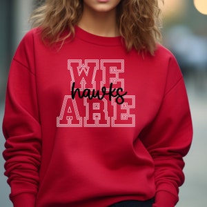 Sweat-shirt Hawks, Chemise Hawks Spirit, Football Hawks, Sweat-shirt mascotte Hawks, Chemise de fan Hawks, Sweat-shirt Hawks Spirit, Pull Hawks