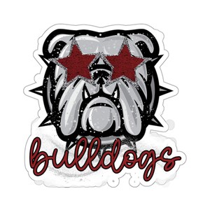 Bulldog Sticker, Bulldog Decal, Bulldog Mascot Decal, Spirit Sticker, Laptop Sticker, Car Decal, Sticker for Student, Sticker for Teacher Bild 3