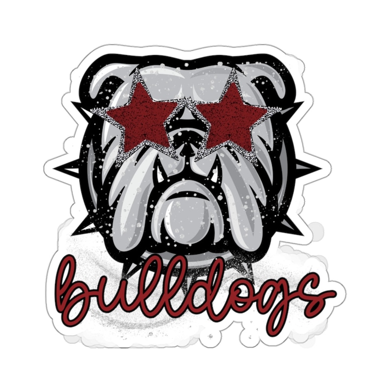 Bulldog Sticker, Bulldog Decal, Bulldog Mascot Decal, Spirit Sticker, Laptop Sticker, Car Decal, Sticker for Student, Sticker for Teacher Bild 3