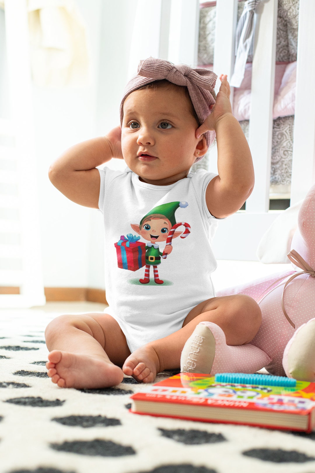 Santas Little Elf Helper Onesie Made Out of Jersey /front and Etsy