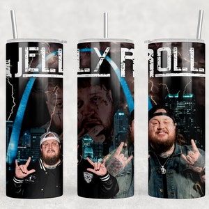 Jelly Roll tumbler wrap for 20oz skinny tumblers. Instant digital download file for sublimation. STL St. Louis Gateway Arch. Music fan