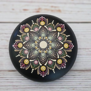 Earth Flower Handmade Painted Stone Mandala