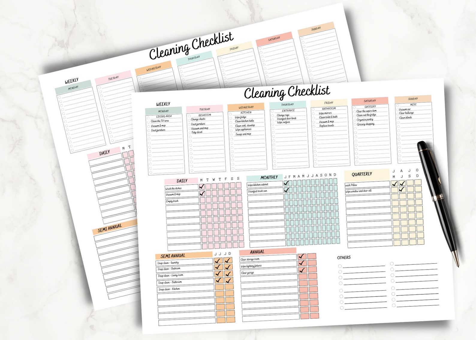 Editable Cleaning Checklist Cleaning Schedule Printable Daily Weekly ...