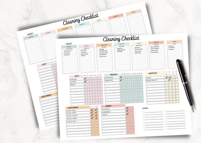 Editable Cleaning Checklist Cleaning Schedule Printable Daily Weekly ...