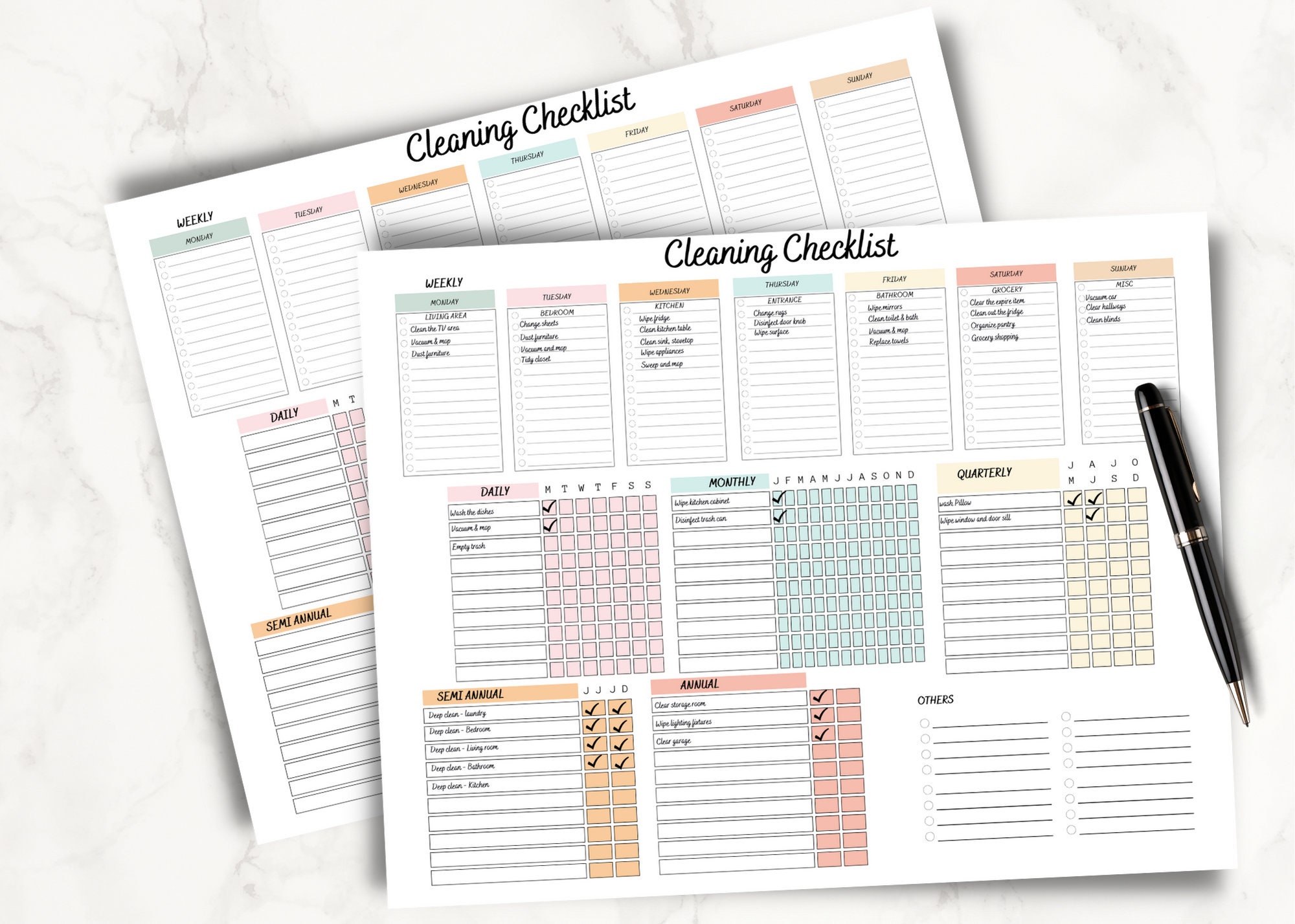 Editable Cleaning Checklist Cleaning Schedule Printable Daily Weekly ...
