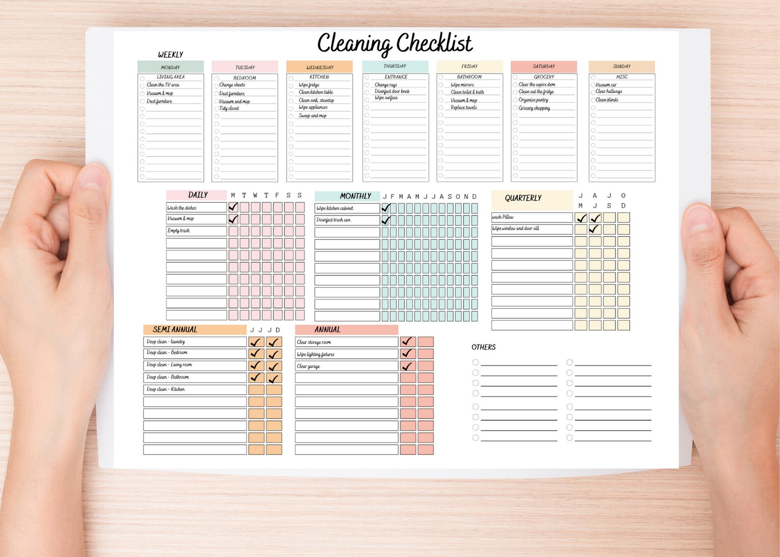 Editable Cleaning Checklist Cleaning Schedule Printable Daily Weekly ...
