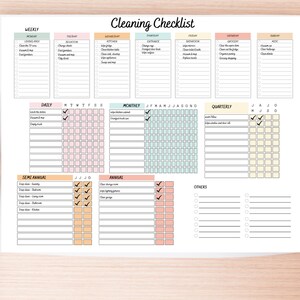 Editable Cleaning Checklist Cleaning Schedule Printable Daily Weekly ...