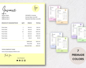 Editable Invoice Template, Small Business, Client Payment Tracker (Digital Download)