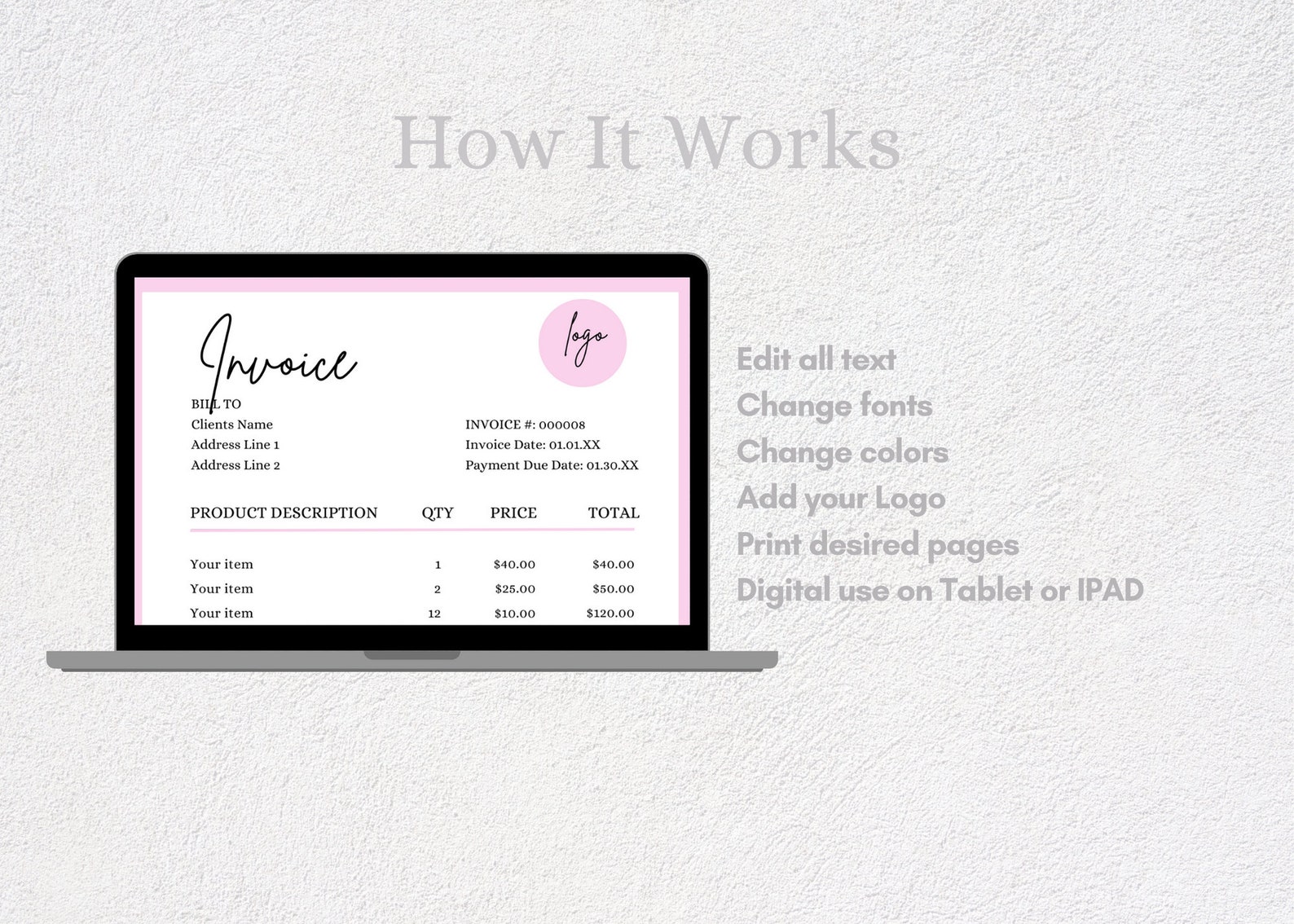 Printable Invoice Template, Simple Invoice Template, Invoice Tracker ...