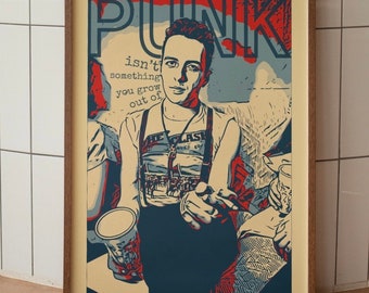 JOE STRUMMER | The Clash Inspired Music Print /// Punk, Quote, Wall Art, Home Decor, A4, A3, A2
