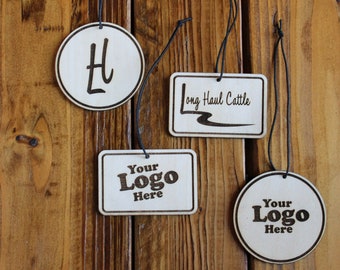 Custom Engraved Wooden Air Freshener | Unique Engraved Air Freshener  | Handcrafted Wooden Car Air Fresheners - Personalized Logo & Scent