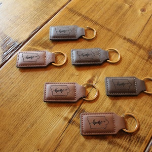 Personalized Leather-Like Keychain | Custom Engraved Rectangular Keyring | Stylish Key Organizer | Unique Gift Idea | Elegant Key Organizer