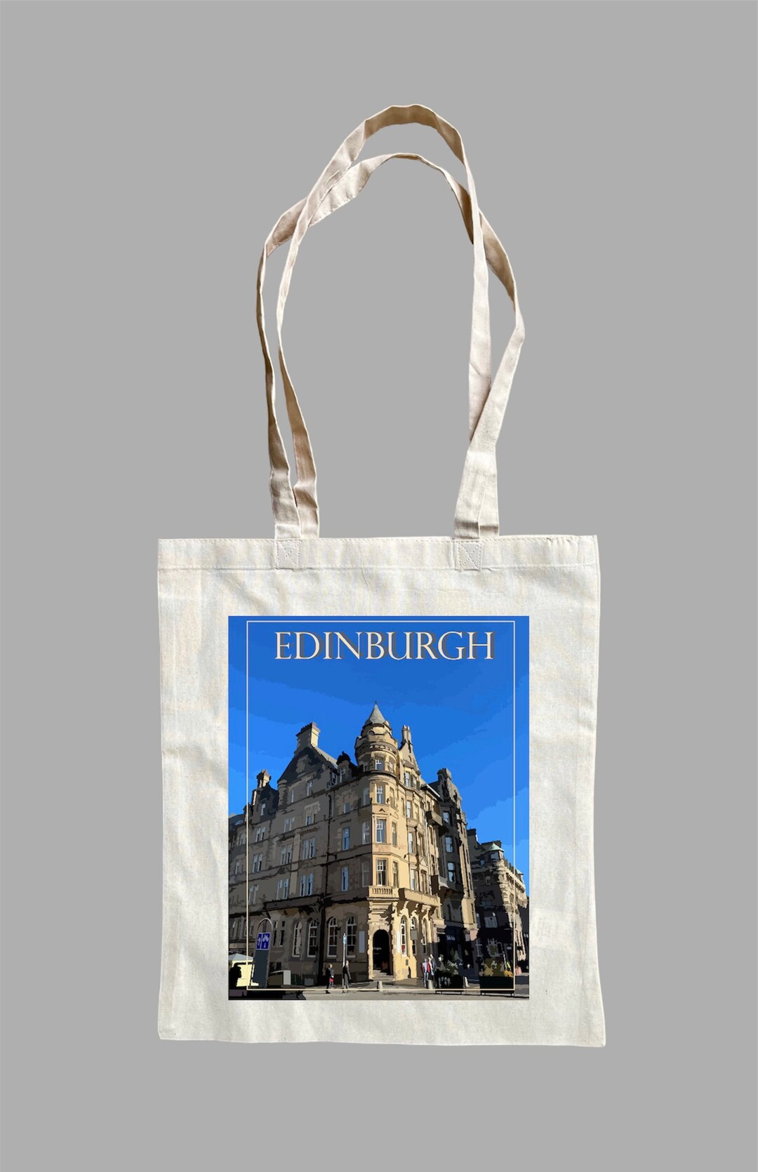Sustainable Tote Bag. Edinburgh Postcards. A3 Design. Etsy