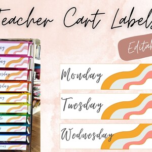 Bastelwagen-Etiketten | Lehrer Etiketten | Klassenzimmer Etiketten | Lehrerwagen | 10 Schubladen-Wagen-Etiketten | Lehrer Printable | Digitaler Download