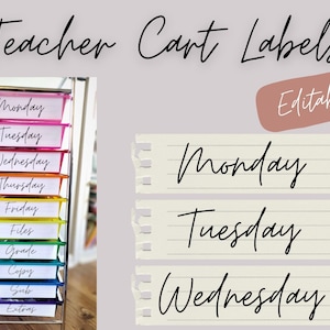 Bastelwagen-Etiketten | Lehrer Etiketten | Klassenzimmer Etiketten | Lehrerwagen | 10 Schubladen-Wagen-Etiketten | Lehrer Printable | Digitaler Download