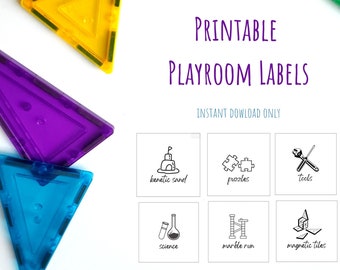 Playroom Organization Labels | Preschool Labels | Trofast Bin Labels | Storage Cube Labels | Toy Storage Labels